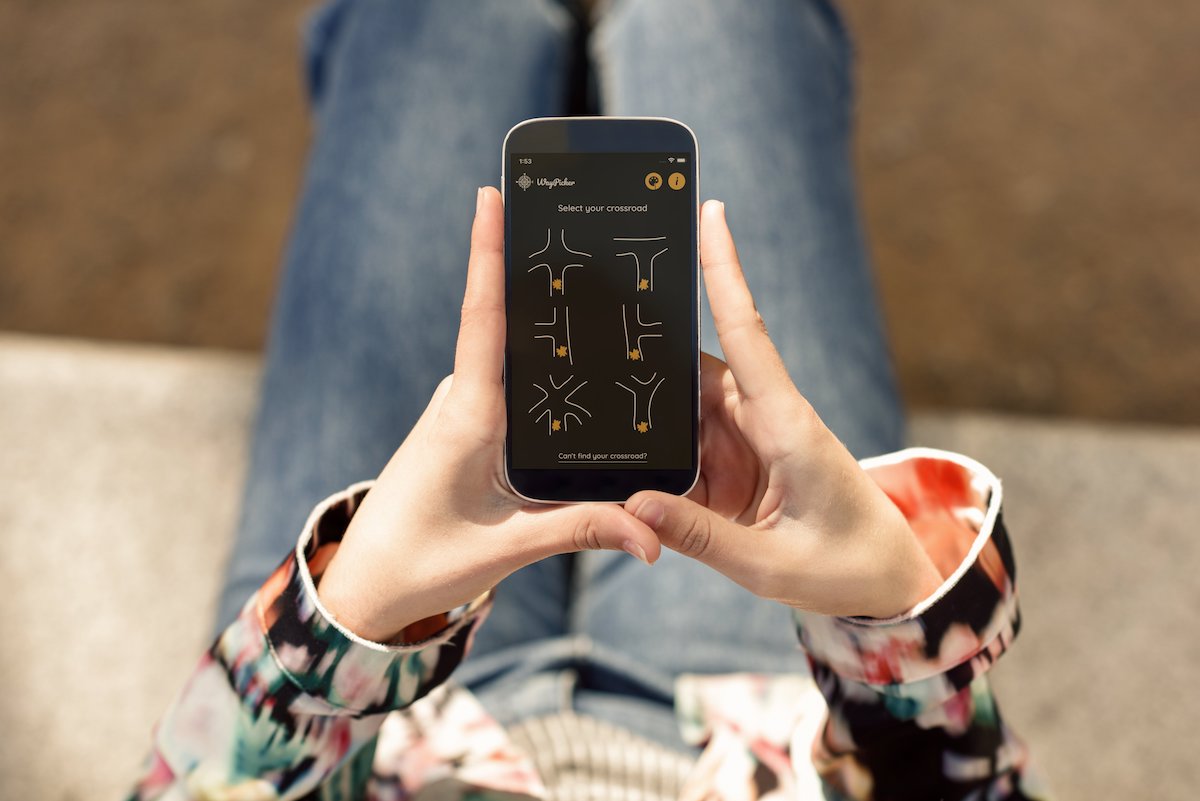 Iphone with WayPicker app