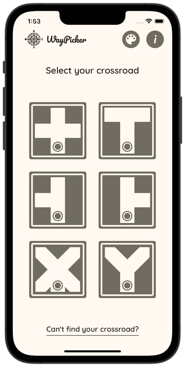 Iphone with WayPicker app