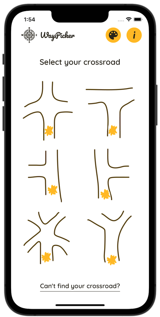 Iphone with WayPicker app